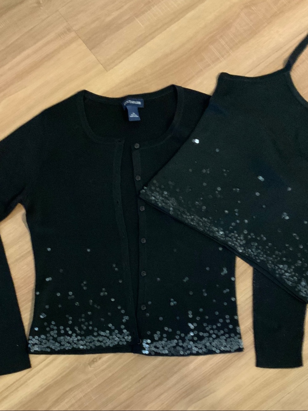 Black Embellished Cardigan & Tank Set - ANN Taylor
